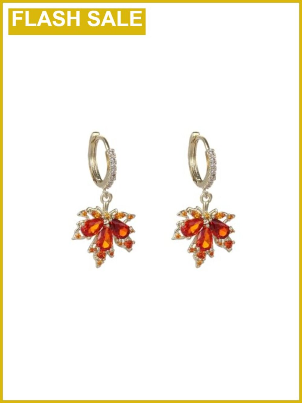 Rhinestone Crystal Drop Dangle Earrings 14k Gold Plated Thanksgiving Fall